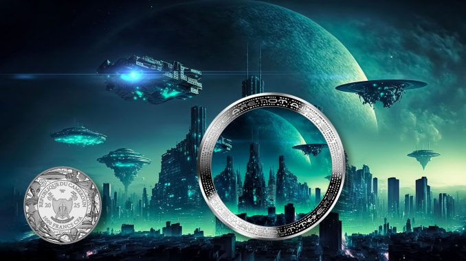Miniatura: Alien World & UFO We are not Alone 2 Oz Silver Coin Cameroon 2025