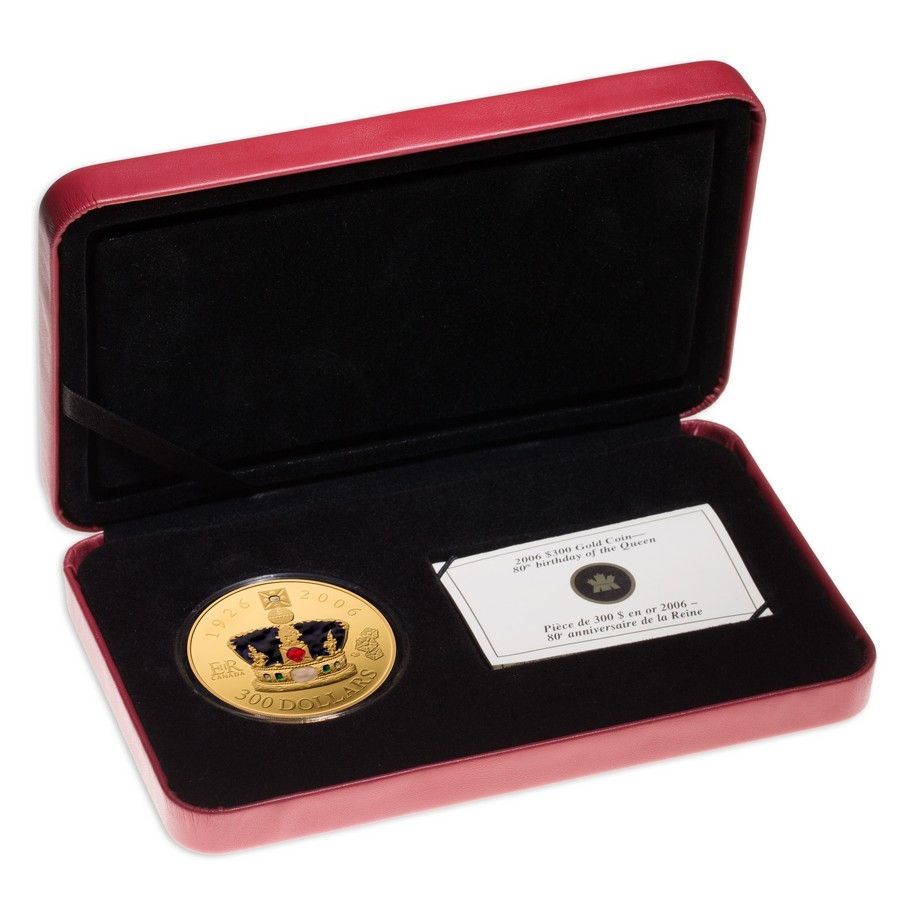 Thumbnail: 2006 Canada $300 80th Birthday of the Queen - 14-kt Gold Coin 60 gram