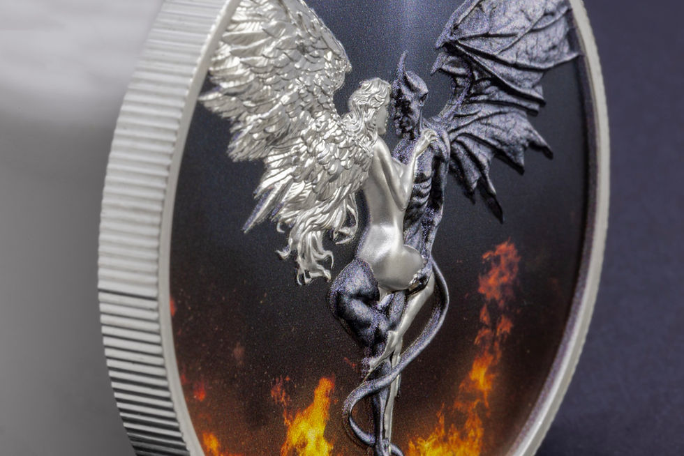 Thumbnail: Angel & Devil - Good & Evil: Infinite Duality Paradox series 2oz .999 UHR Silver