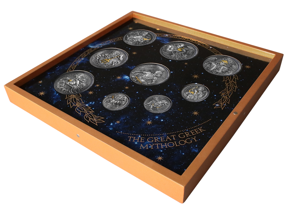 Miniature : WOODEN DISPLAY CASE for “Great Greek Mythology” Silver Coin Series 4 of 4