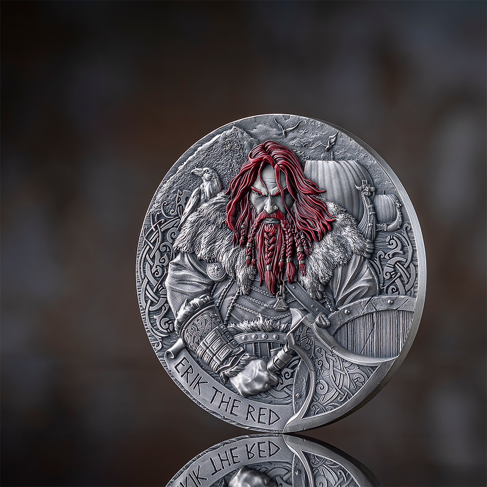 Miniaturbild: ERIK THE RED The Way to Valhalla 2 oz Silver Coin 2000 Francs CFA Cameroon 2024