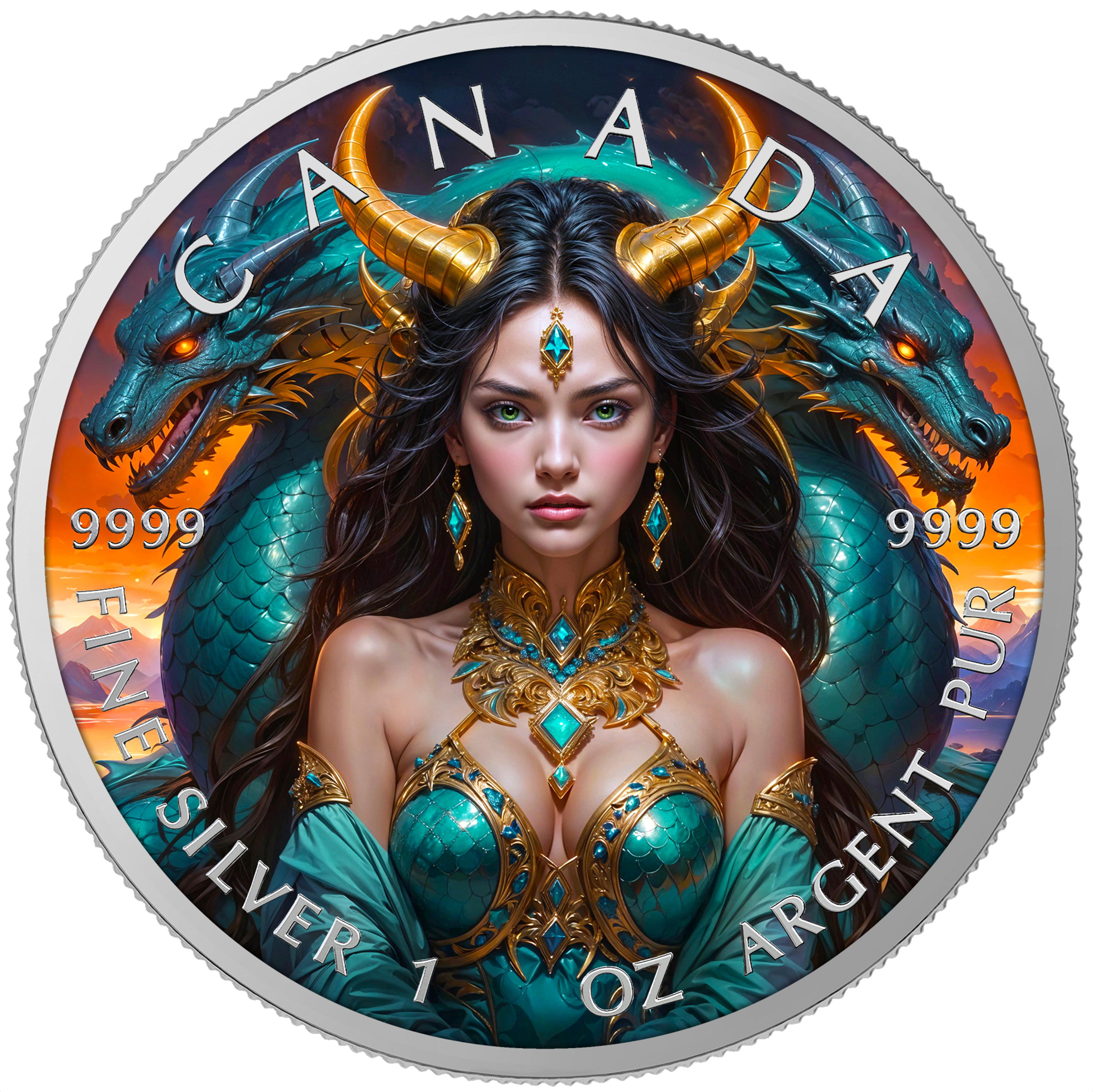 Lady Dragoness - 1 Oz 999.9 Silver Coin 5$ Canada 2025