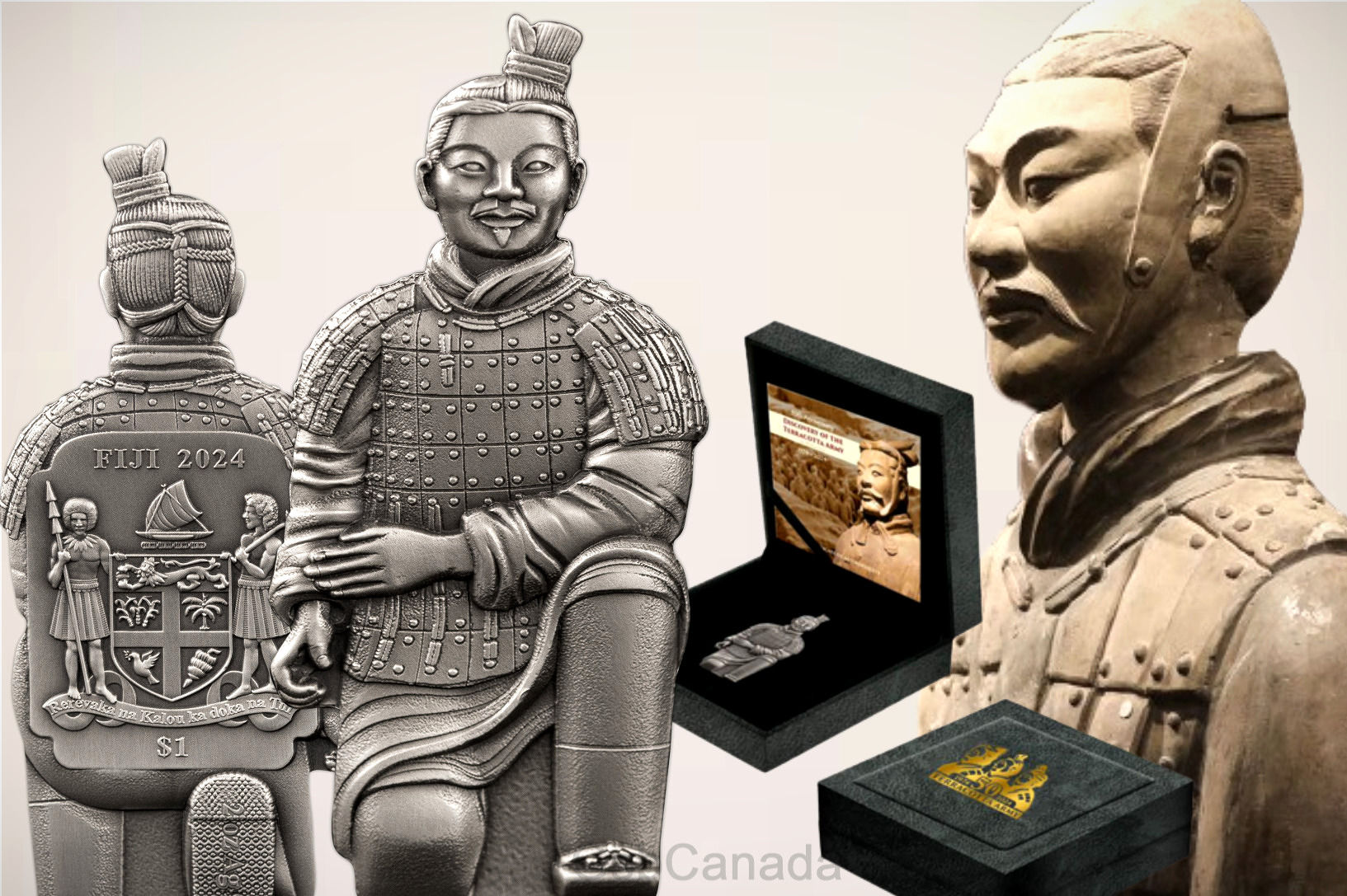 TERRACOTTA ARMY DISCOVERY 50th Anniversary 2 Oz Silver Coin 1$ Fiji 2024