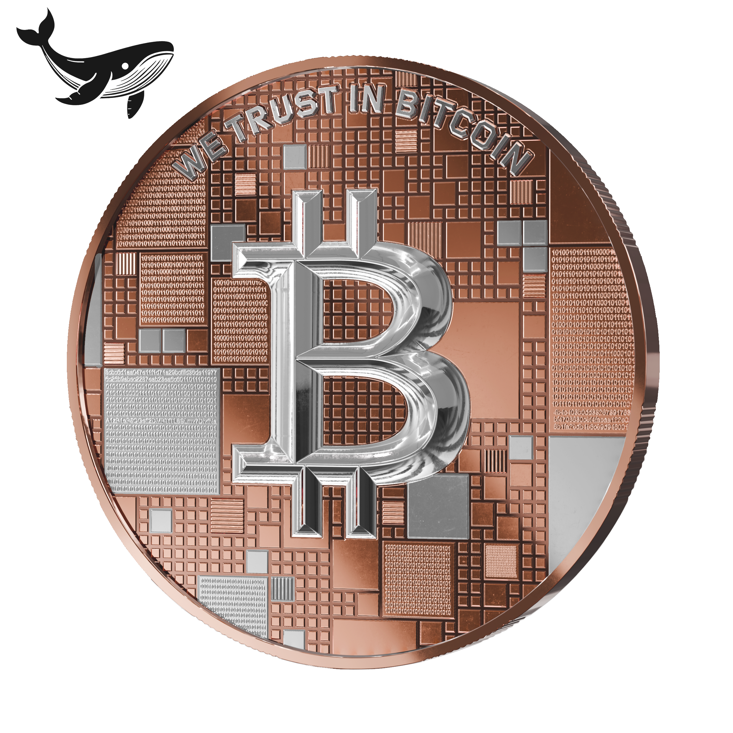 Project Whale: Rose Gold + Platinum Edition Silver Coin Satoshi 2026 in ApoPAXX