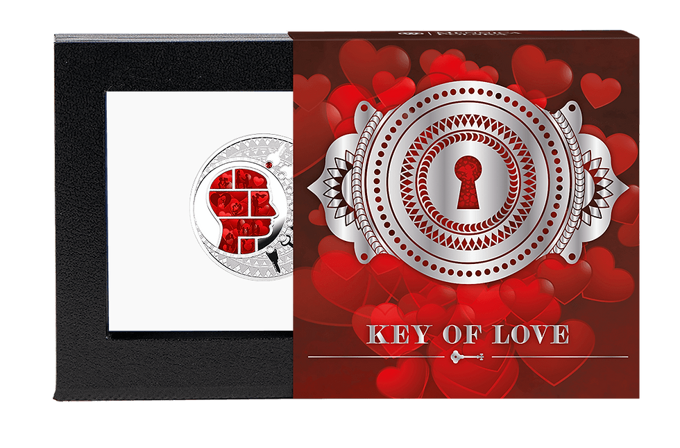 Miniature : 2024 Cameroon Key of Love 17.5g Silver Coin 500 Francs CFA Cameroon 2024