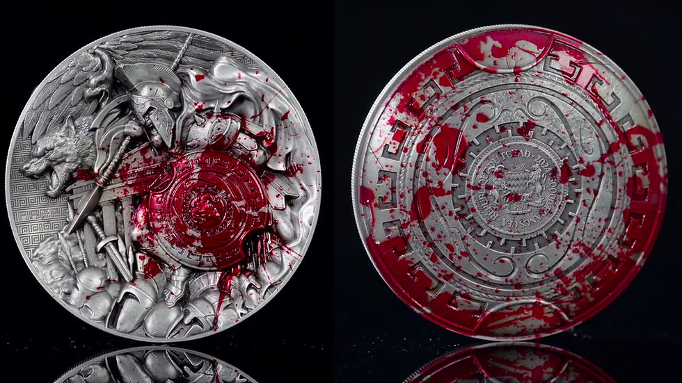Miniatura: Ares 10 oz .999 Silver Coin – Antiqued Silver 50000 Francs CFA Chad 2024