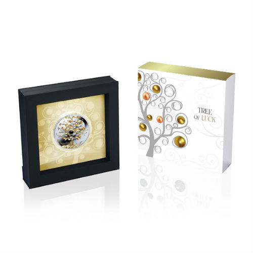 Miniature : TREE OF LUCK Obsidian 1 Oz Silver Coin 1$ Niue 2019