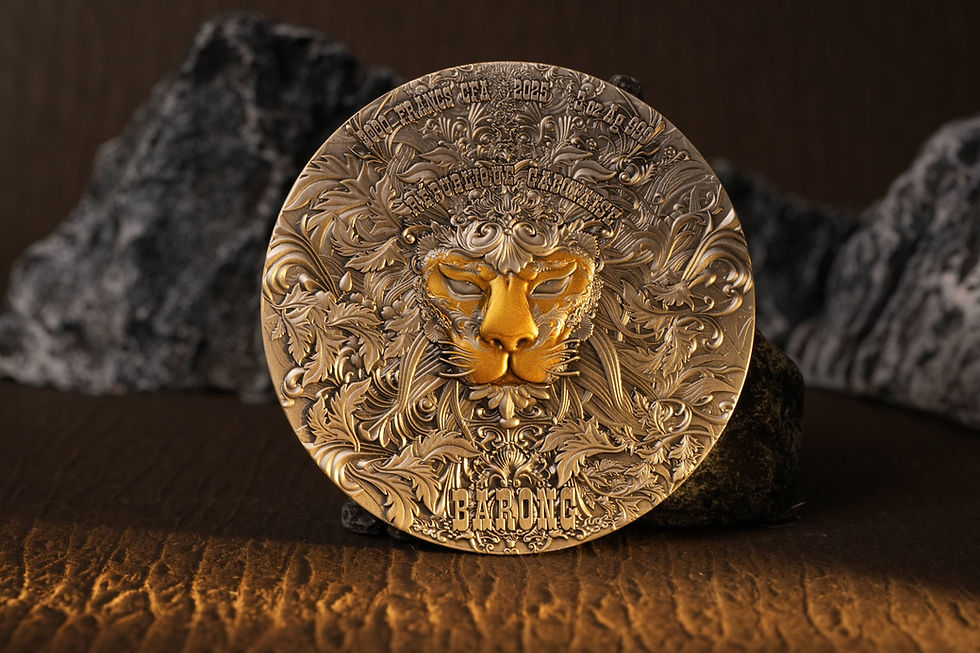 Miniatura: Rangda and Barong 3oz .999 High Relief Silver Coin 3000 Francs CFA Gabon 2025