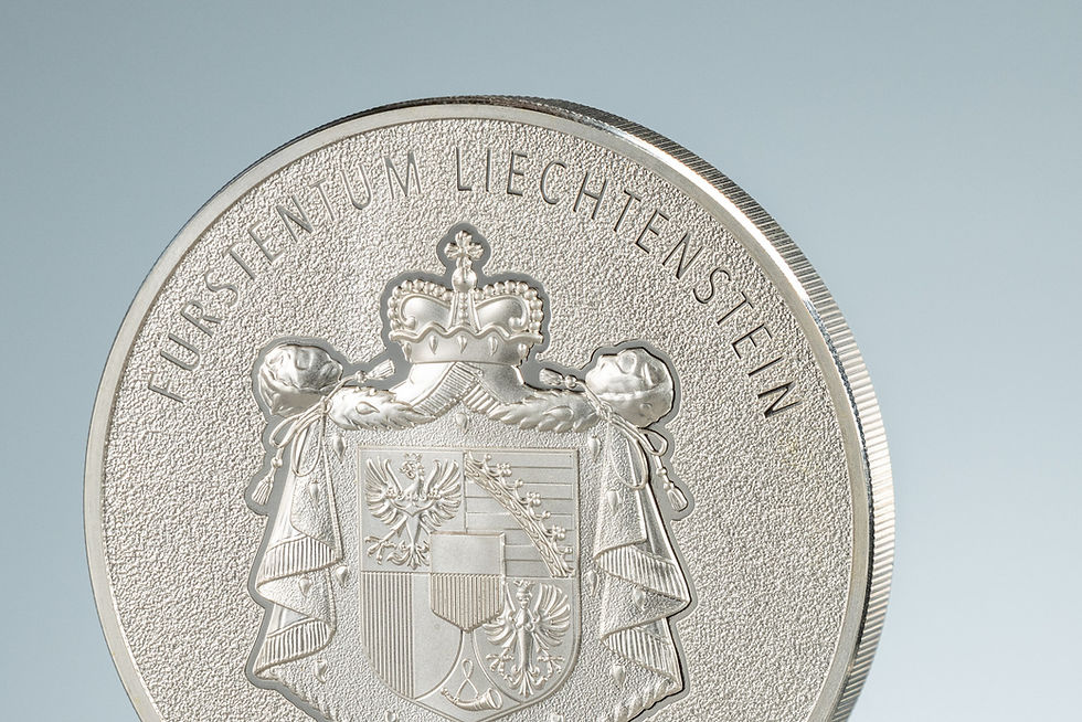 Miniatura: RHINE VALLEY 100 Years Swiss Franc 2 Oz Silver Coin 10 Francs Liechtenstein 2024