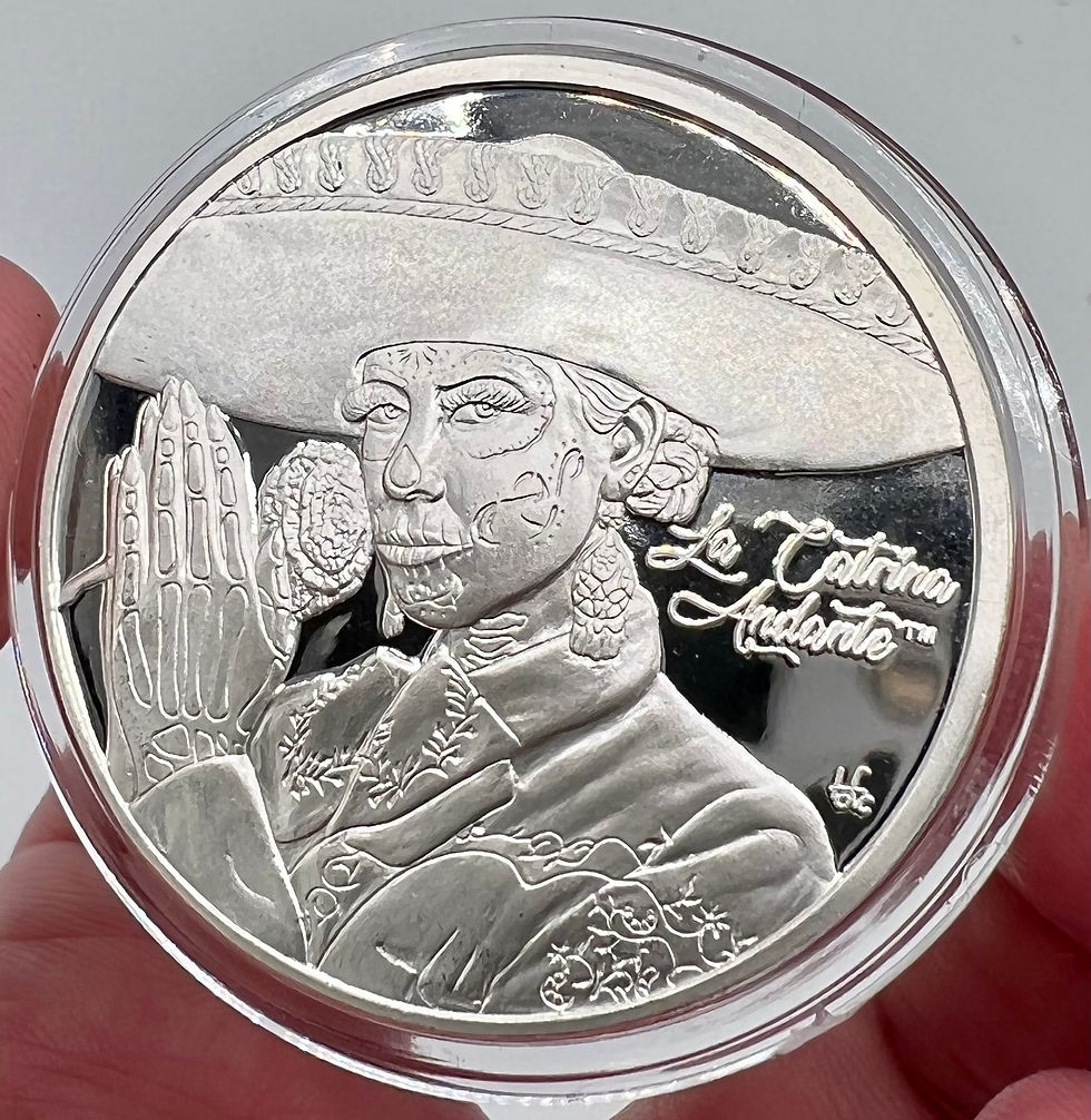 Thumbnail: Viva La Vida: La Catrina Andante 1 Oz Silver Round Mexico 2022