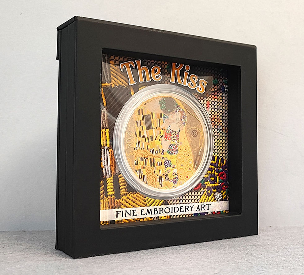Miniature : KISS Gustav Klimt Fine Embroidery Art 3 Oz Silver Coin 20$ Palau 2023