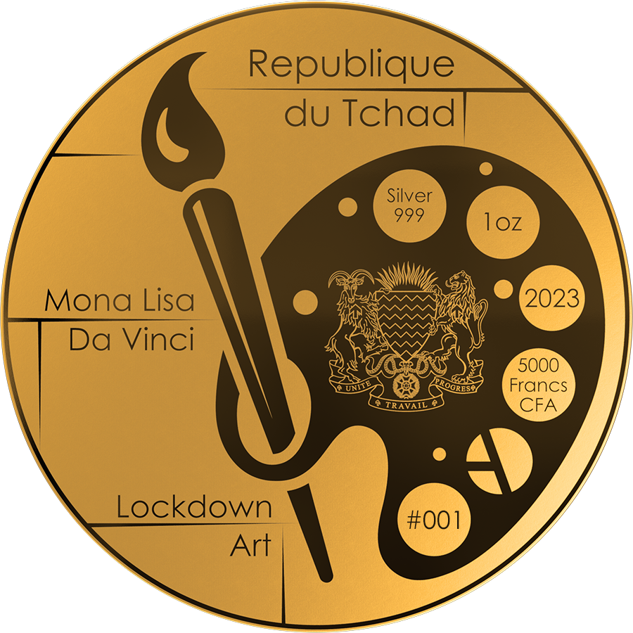 Miniaturbild: MONA LISA Leonardo Da Vinci - LOCKDOWN ART - 1 oz Pure Silver 70mm Coin