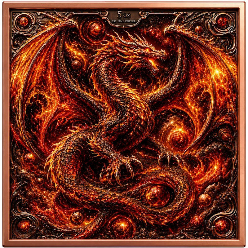 DRAGONS OF ETERNAL FIRE 5 Oz .999 Copper Bar 2026