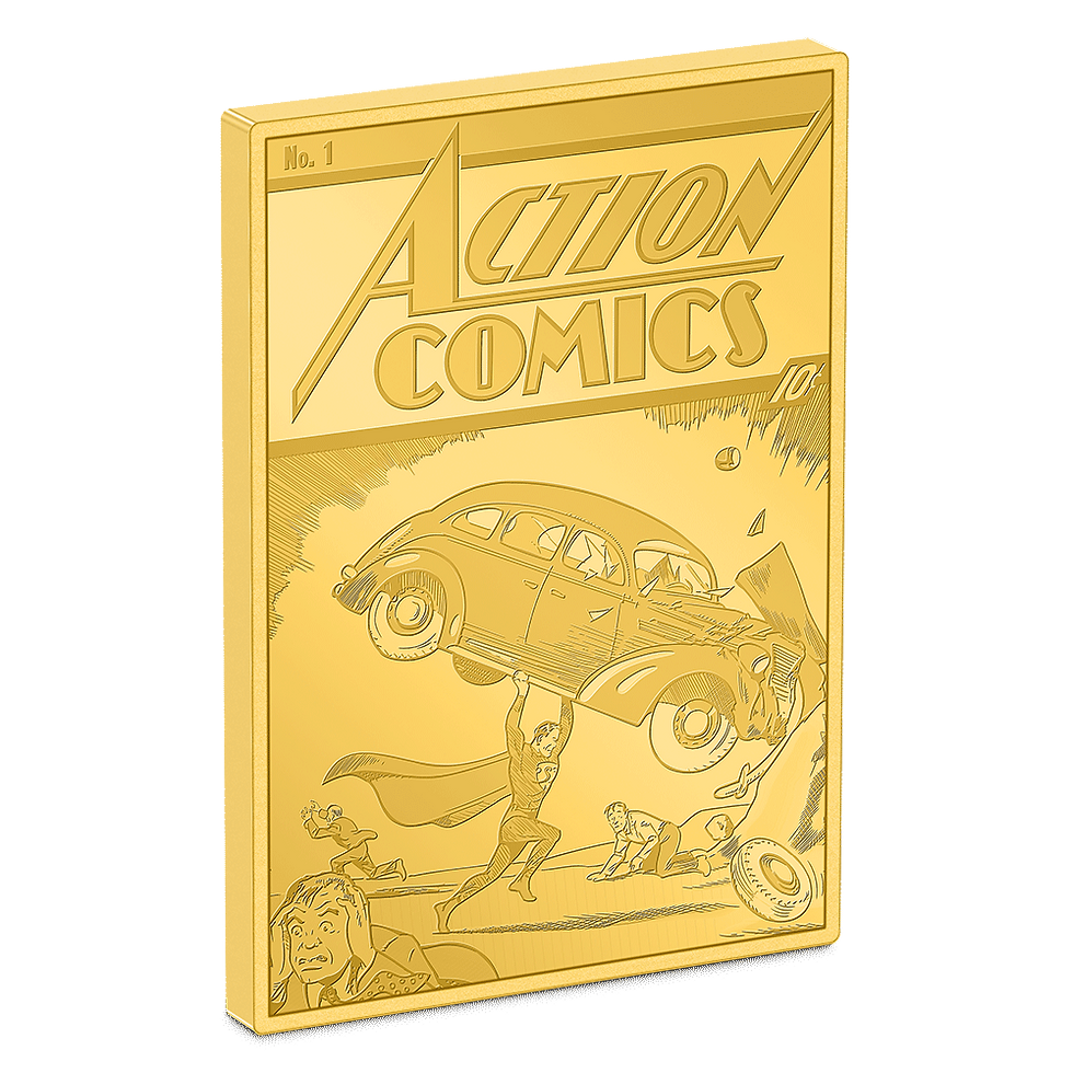Miniaturbild: 2025 Niue 90 Years of DC Golden Era Action Comics #1 Gold Gilded 5oz Silver Coin