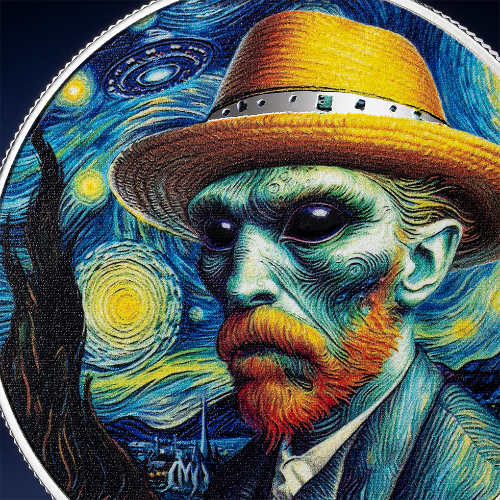 Miniature : Vincent van Gogh Strangers Among Us 1 oz Proof Silver Coin 1000F Cameroon 2025