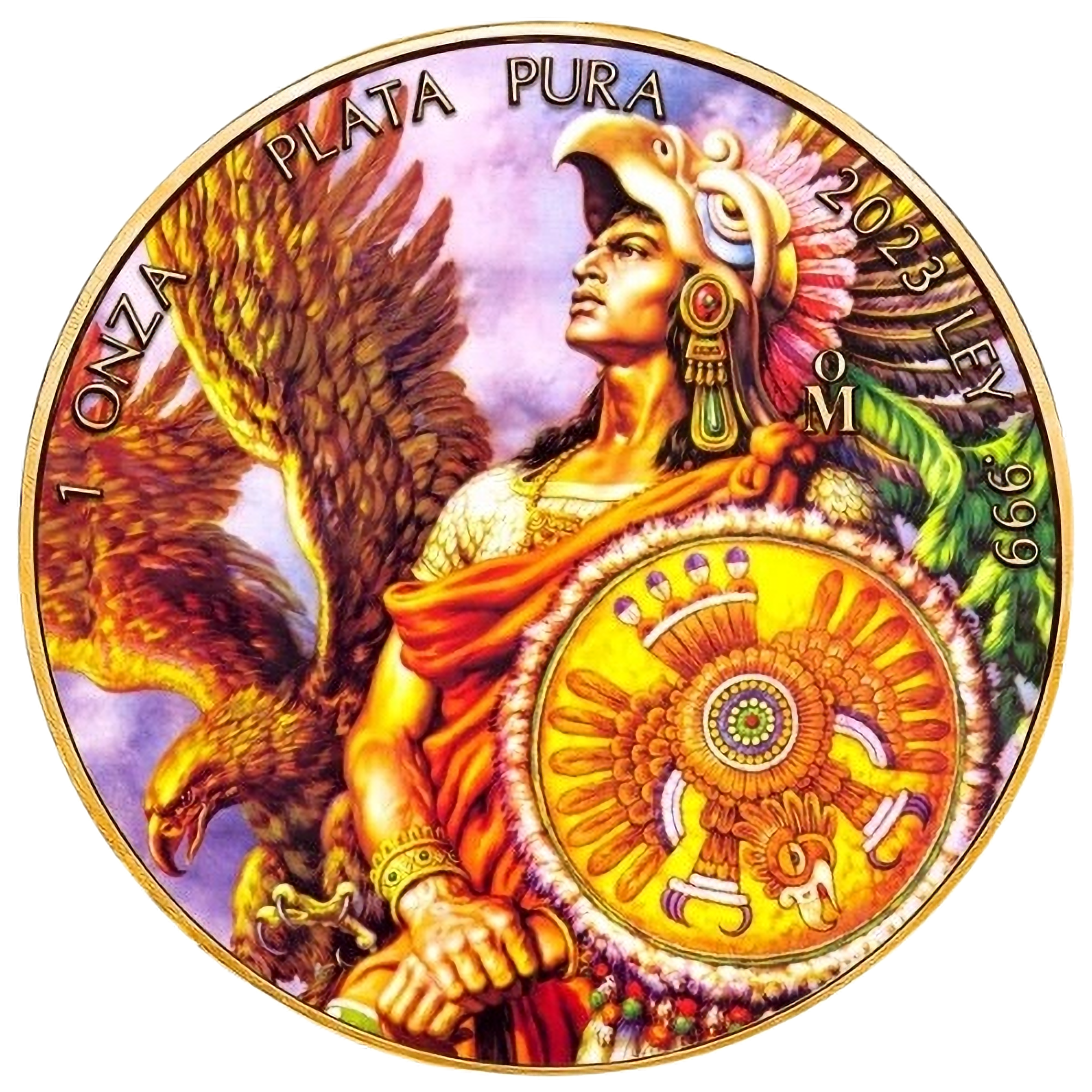 2023 1 oz Mexican Libertad CUAUHTEMOC The Last Aztec Emperor 24k Gold Gild Coin
