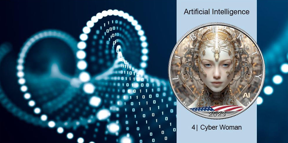 Miniatura: CYBER WOMAN Artificial Intelligence 1 Oz Silver Coin 1$ Usa 2023