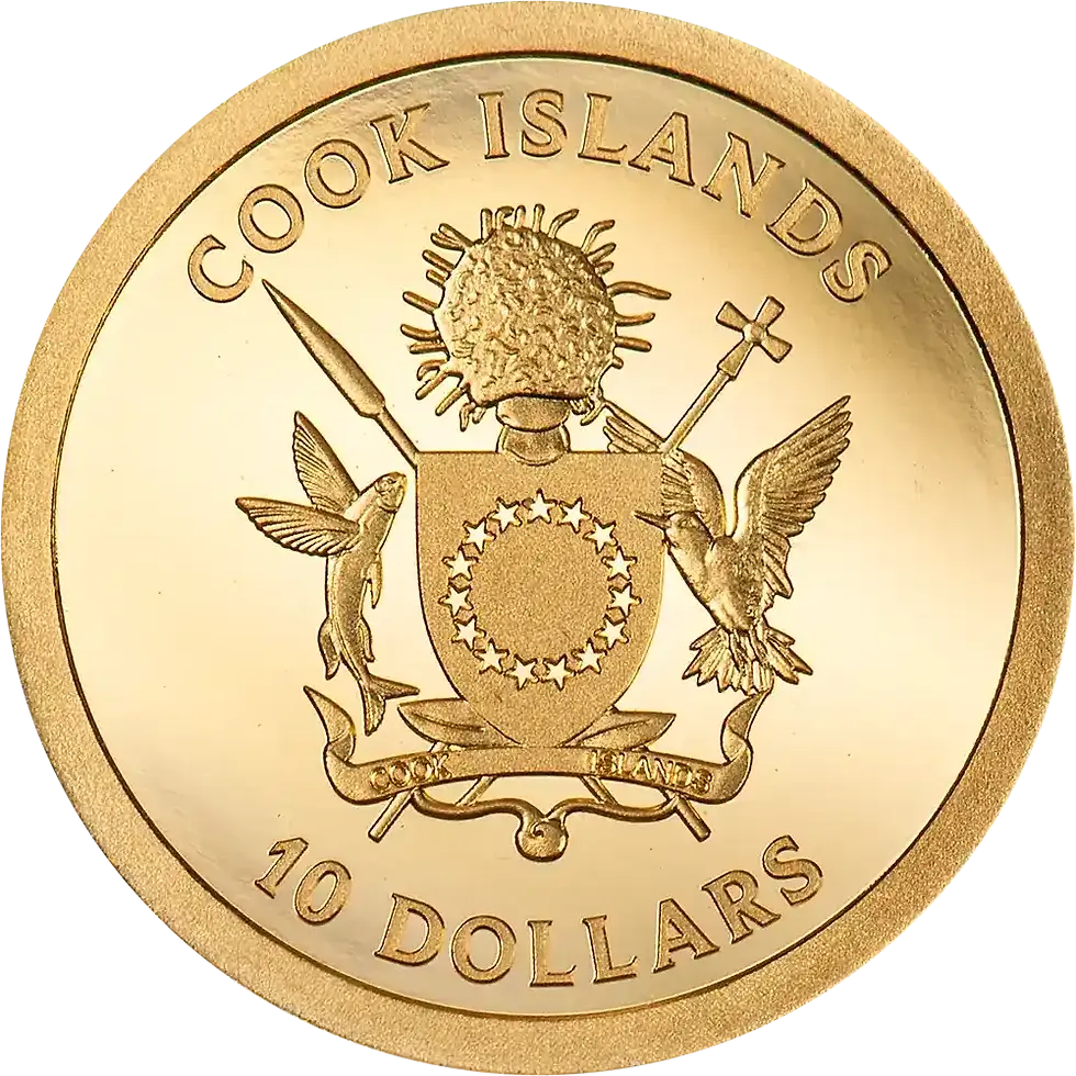 Miniature : Ounce of Luck Four Leaf Clover 1g .999 Gold Coin $10 Cook Islands 2026