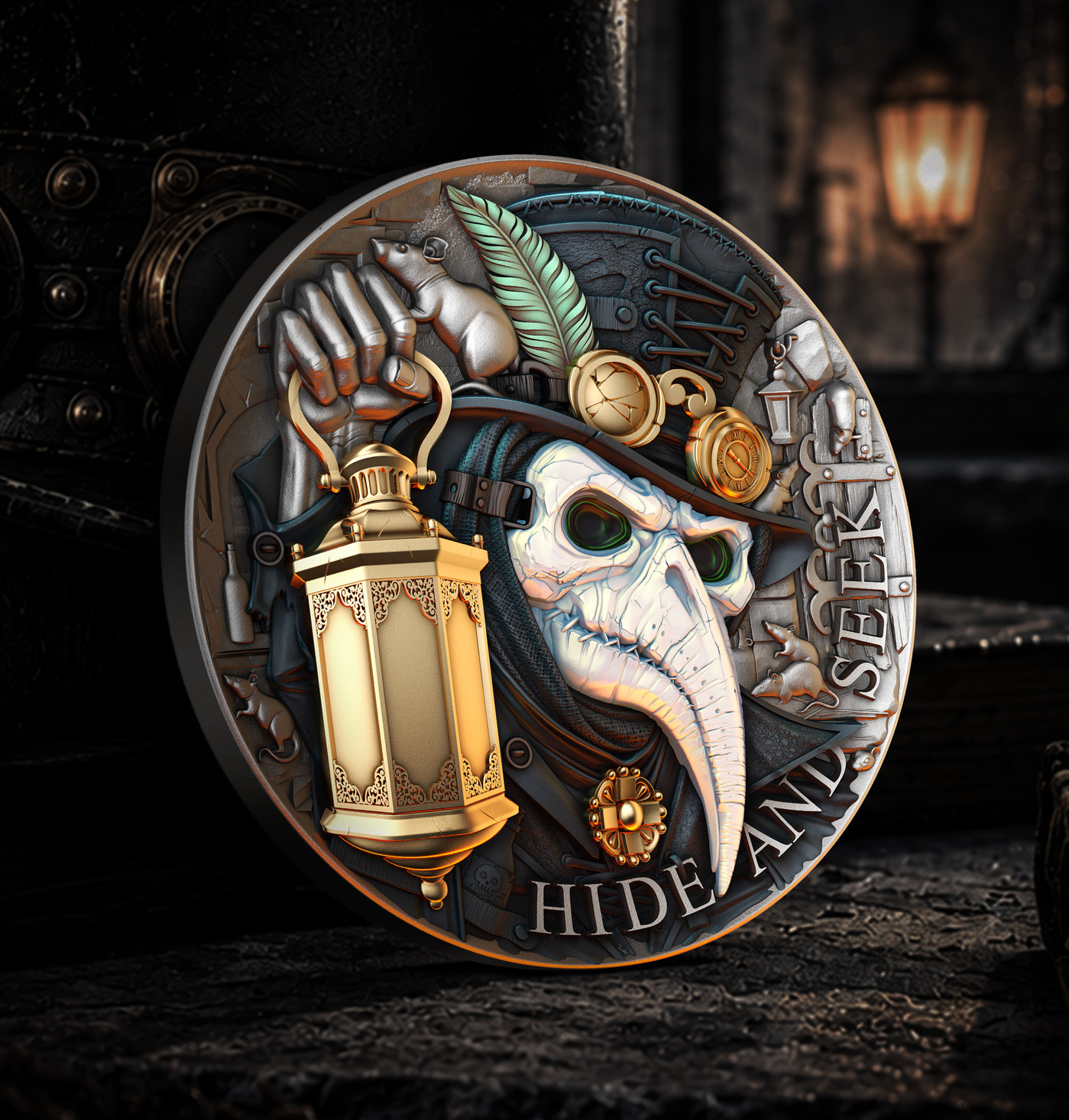 Hide and Seek 2oz High Relief Silver Coin Niue 2026 Plague Doctor
