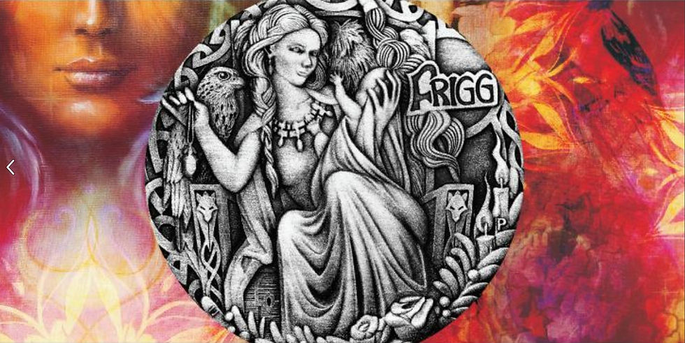 Miniatura: 2017 Tuvalu dee norrene - Frigg Altorilievo 2 oz. Argento anticato a prova di $ 2