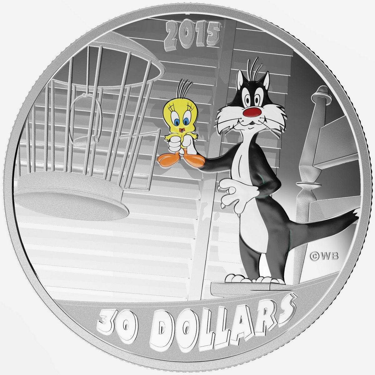 2015 $30 2 oz Silver Coin – Looney Tunes Classic Scenes: Birds Anonymous