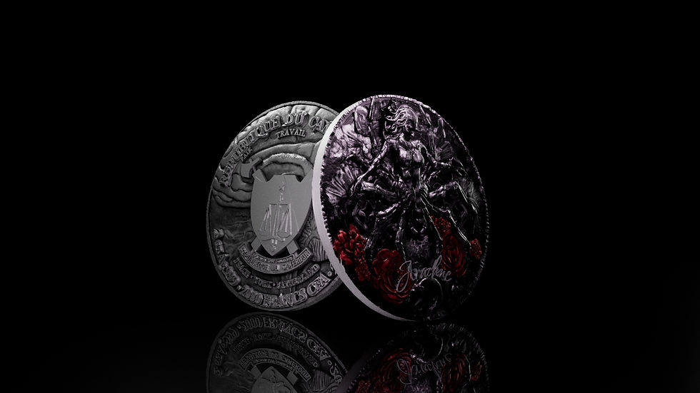 Miniature : Arachne - 2 Oz .999 High Relief Silver Coin - Glow in Dark - 2000F Gabon 2025