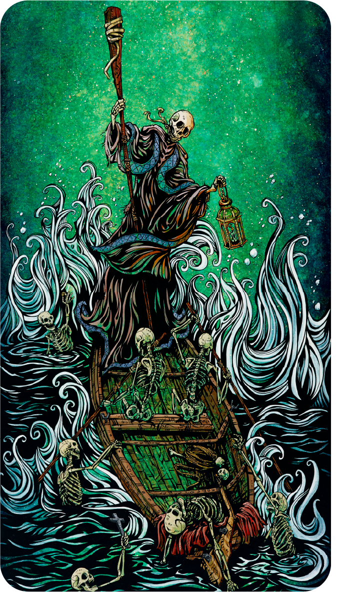 Miniatura: BOATMAN ON THE RIVER STYX By David Lozeau 1oz .999 Silver Art Bar