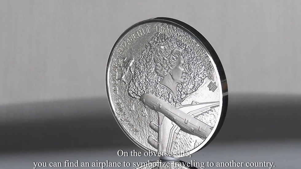 Miniature : UNITED STATES World Travel 1 Oz Silver Coin 2$ Niue 2024