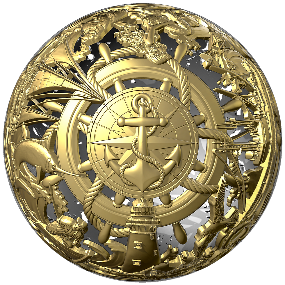 Miniaturbild: Sea & Surface 2 Oz Silver Filigree Spherical Coin $5 Samoa 2026