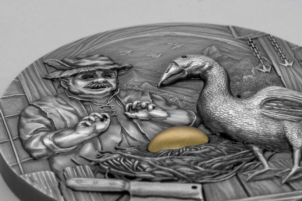 Thumbnail: The Goose that Laid the Golden Eggs: Fables & Proverbs - 2oz .999 Silver 2020