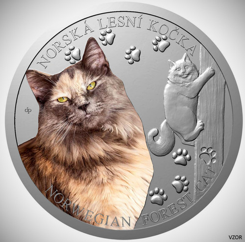 Norwegian Forest - Cat Breeds Series - 1 Oz Silver Coin 1$ Niue
