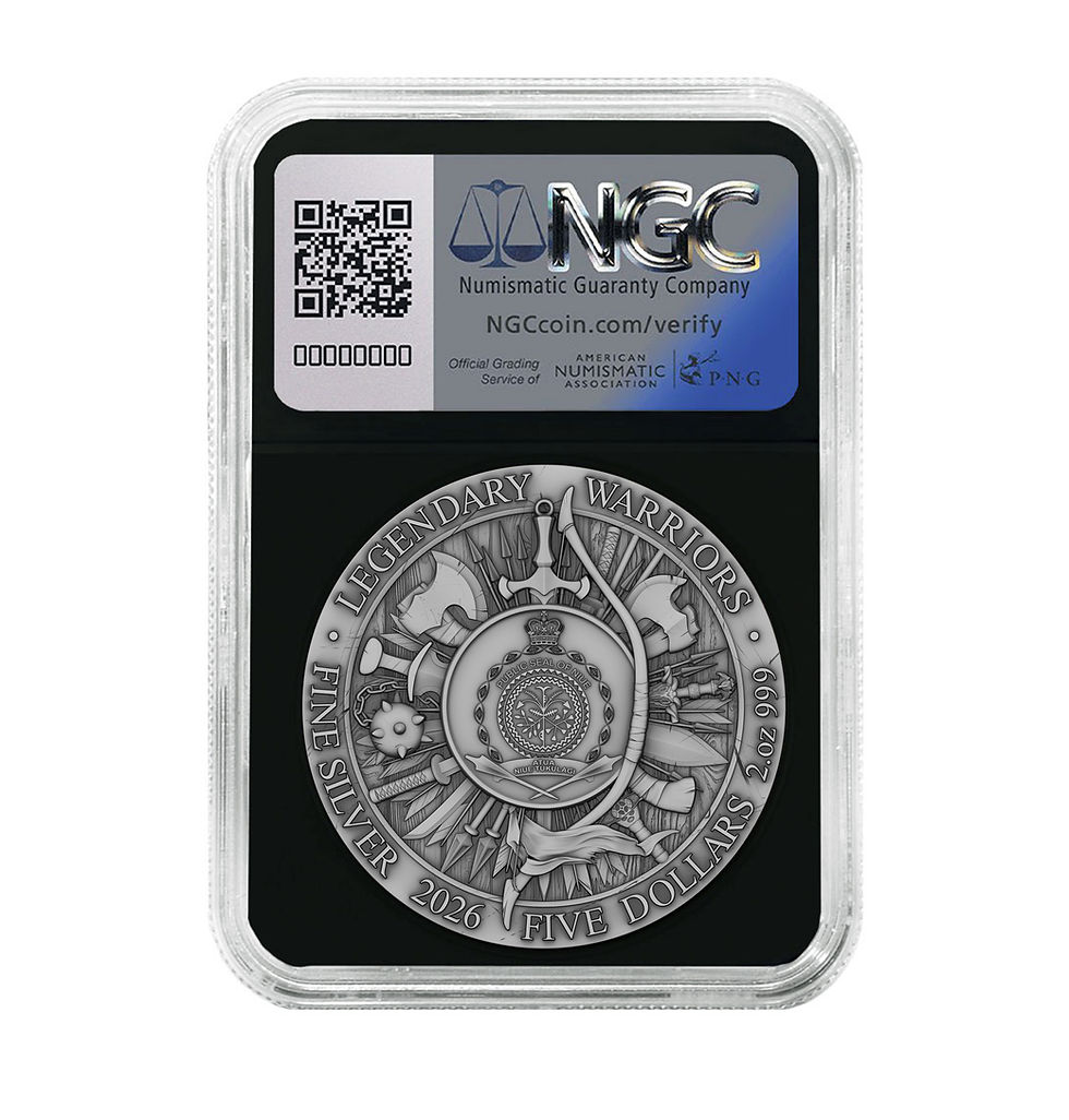 Miniatura: WILLIAM WALLACE Legendary Warrior series 2oz High Relief Silver $5 Niue 2025