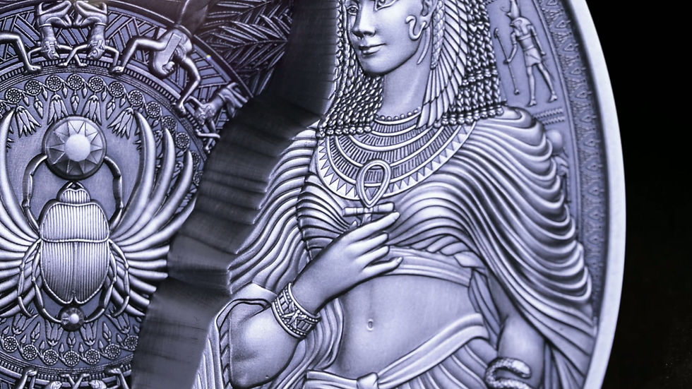 Miniatura: THE POWER AND BEAUTY OF CLEOPATRA: Ancient Egypt 1kg .999 Silver 20$ Samoa 2026