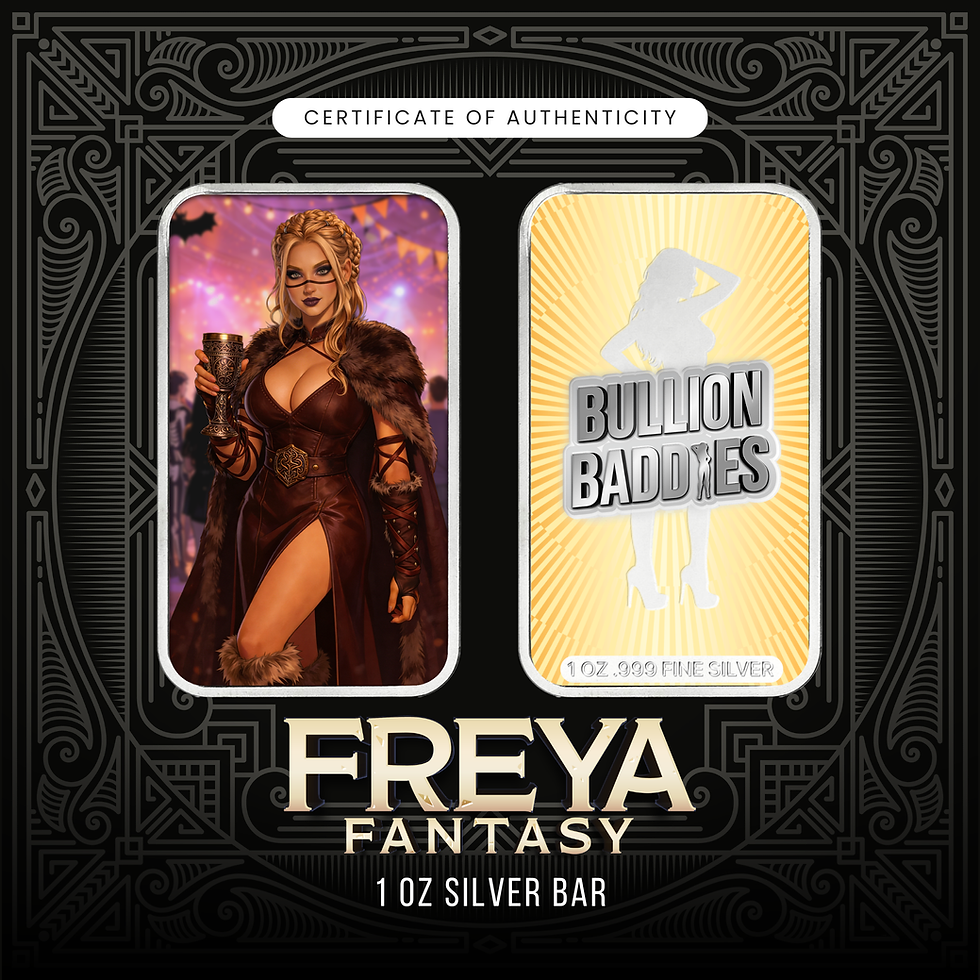 Thumbnail: Bullion Baddies Norse Gods Freya & Hel Colorized 1 oz Silver Bar Mystery Pack