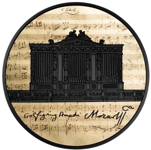 Miniatura: 2018 1 uncja .999 Srebro Austriacki Srebrny Filharmonik Mozart