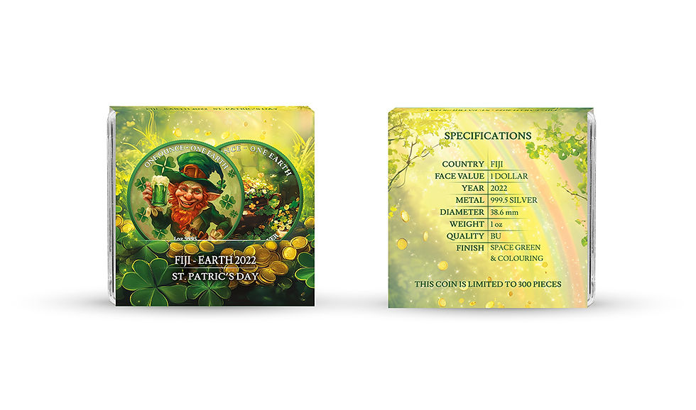 Miniaturbild: St. Patrick’s Day Coin - 1oz 999.5 Silver Earth $1 Fiji 2022