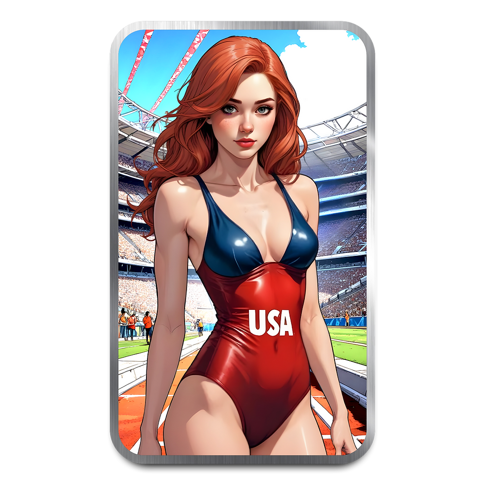 Miniaturbild: Bullion Baddies Summer G. Ames Colorized 1 oz .999 Silver Bar