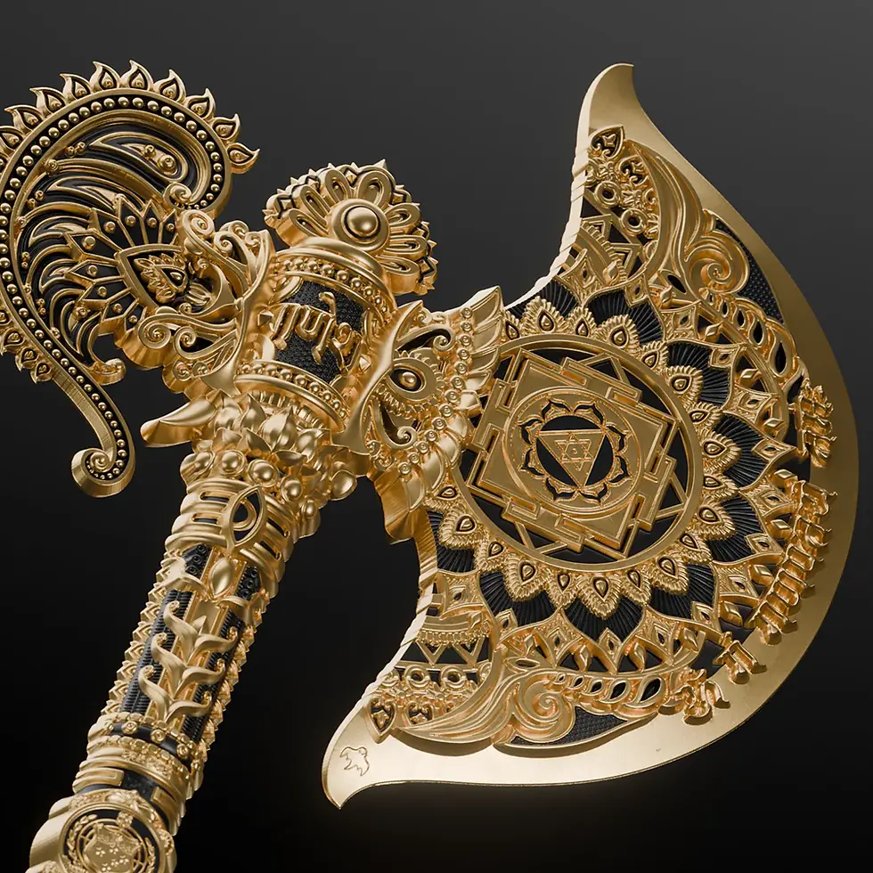 Miniatura: Axe of Ganesha (Parashu) - 5oz .999 High Relief Silver Coin - 10 Tala Samoa 2026