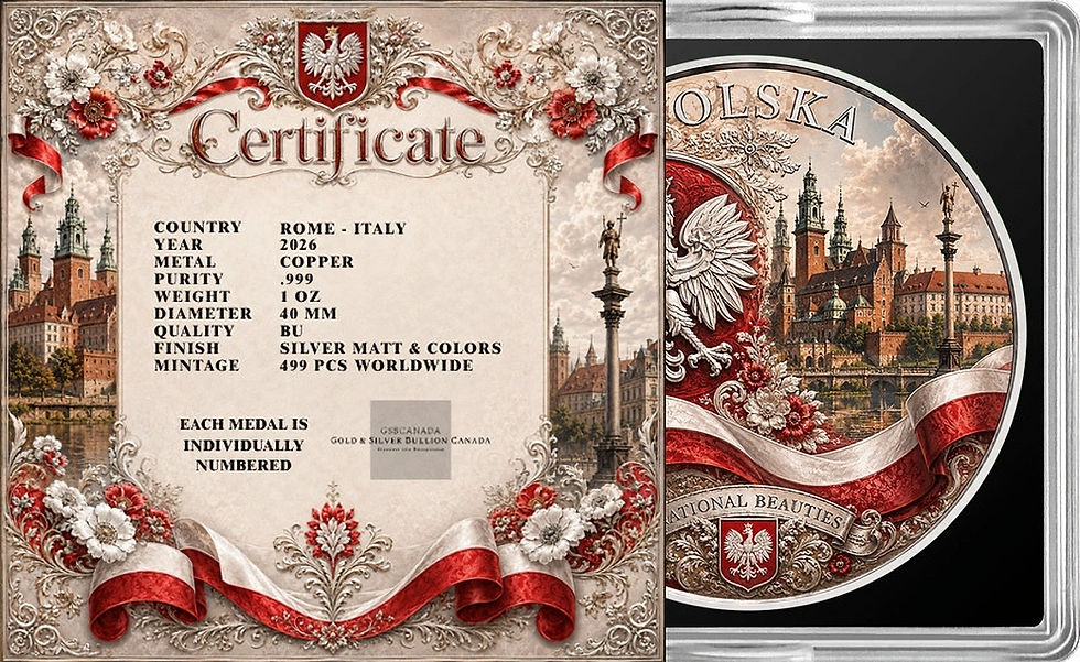Miniaturbild: Poland Seduction: National Beauties 1 Oz .999 Copper Round 2026
