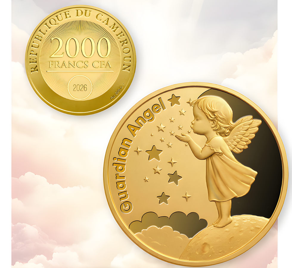 Miniatura: GUARDIAN ANGEL - 2.30g 999.9 Gold Proof Coin - 2000 Francs CFA Cameroon 2026