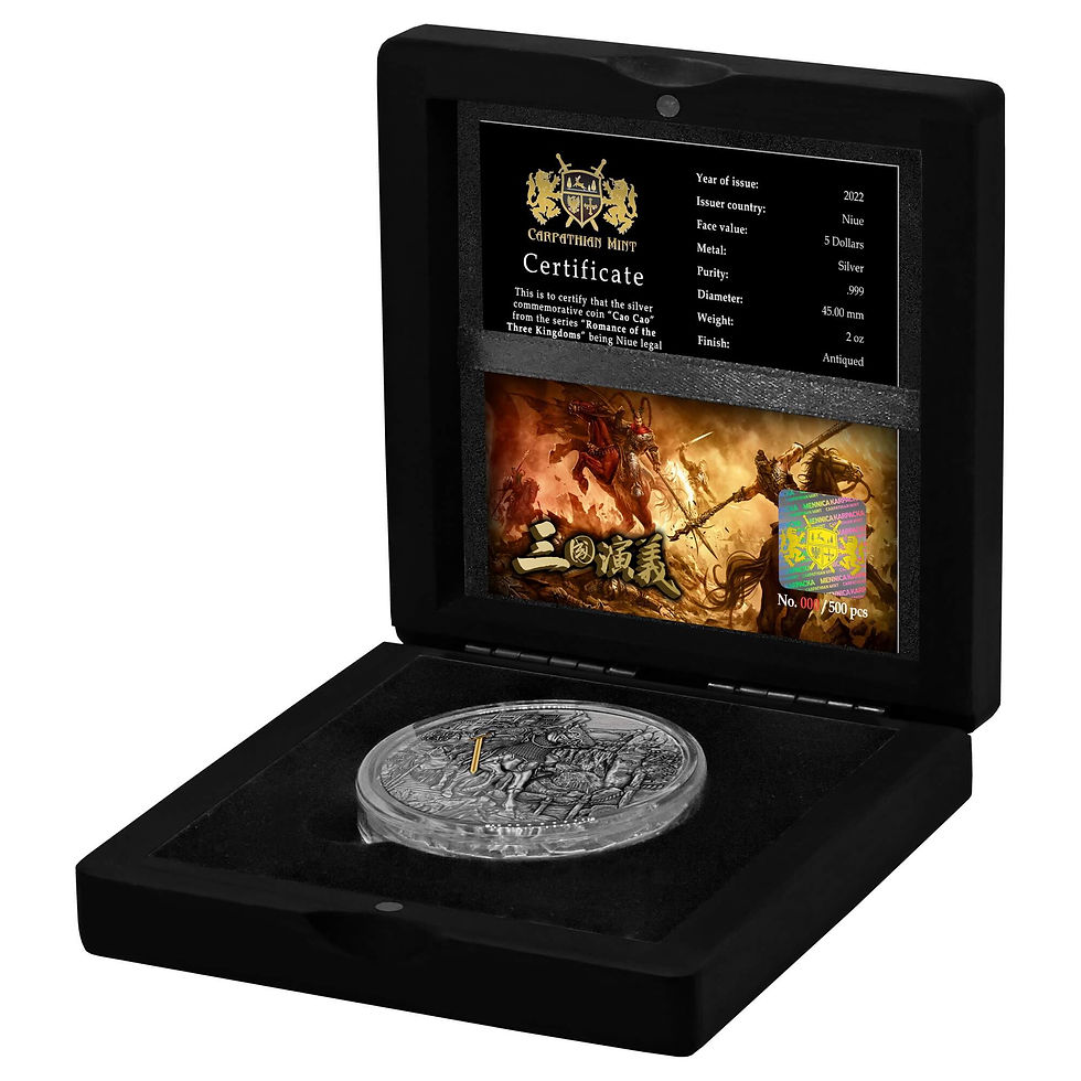 Miniatura: CAO CAO Three Kingdoms Romance 2 Oz Silver Coin 5$ Niue 2022