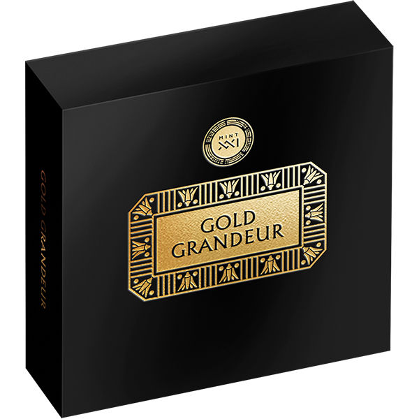 Miniatura: Throne of Tutankhamun: Gold Grandeur - 5oz 999 Proof Silver Coin - Cameroon 2026