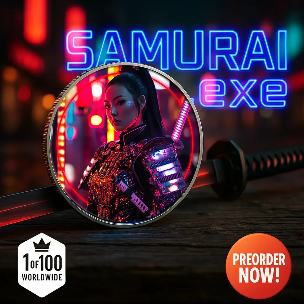 Miniatura: Samurai.exe - 1 Oz 999.9 Silver Coin 5$ Canada 2025