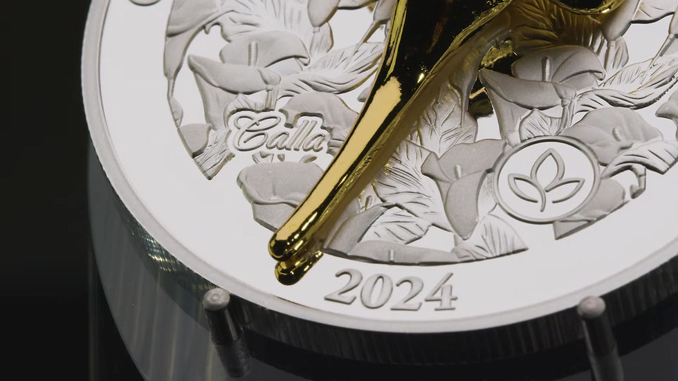 Miniature : CALLA Golden Flower Collection 1 Oz Silver Coin 5$ Samoa 2024