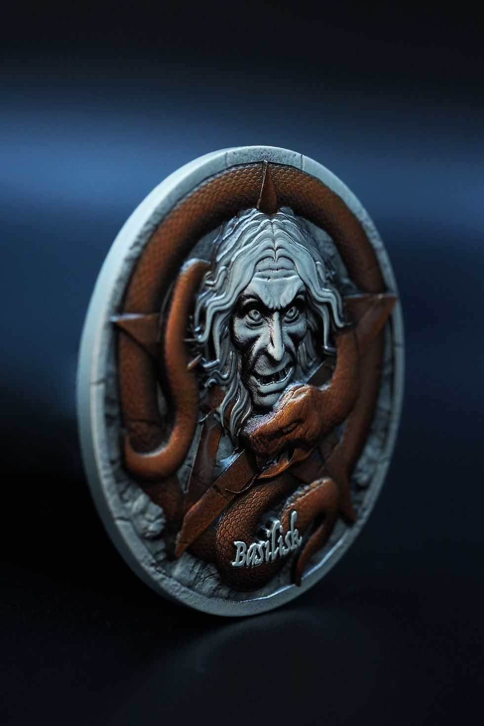 Miniature : Basilisk: The Gaze of Death - Legends of the Serpentine Realm - 2 oz Silver 2025
