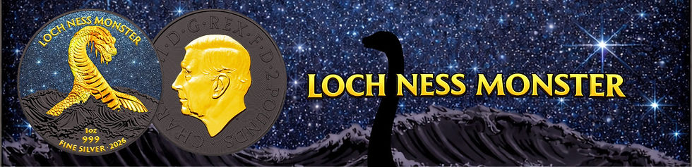 Miniatura: LOCH NESS MONSTER Diamond Dust 1 Oz Silver Coin 2 Pounds Great Britain 2026
