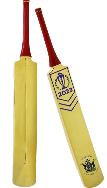 CRICKET BAT World Cup India 3D 2 Oz Silver Coin 2$ Zimbabwe 2023