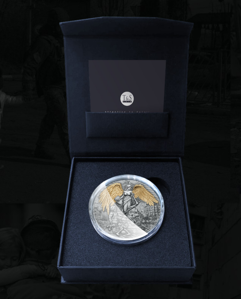 Miniature : GUARDIAN ANGEL 2 Oz High Relief Antique Finish Silver coin Cameroon 2023