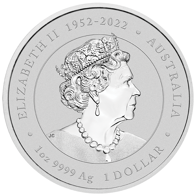 Miniatura: 2024 Australia Lilac Lunar Dragon BU Colorized 1 oz Silver Coin in Capsule