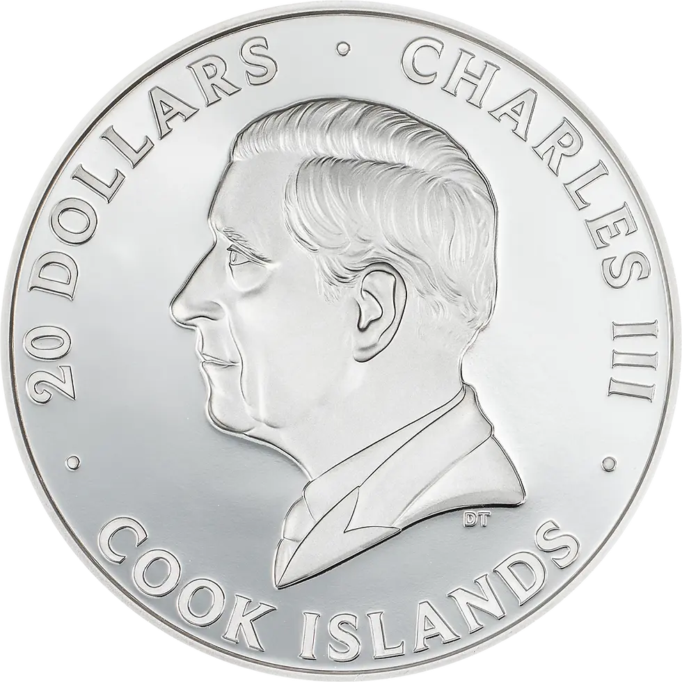 Miniatura: RHINO Silver Burst 3oz 999.9 High Relief Silver Coin 20$ Cook Islands 2025